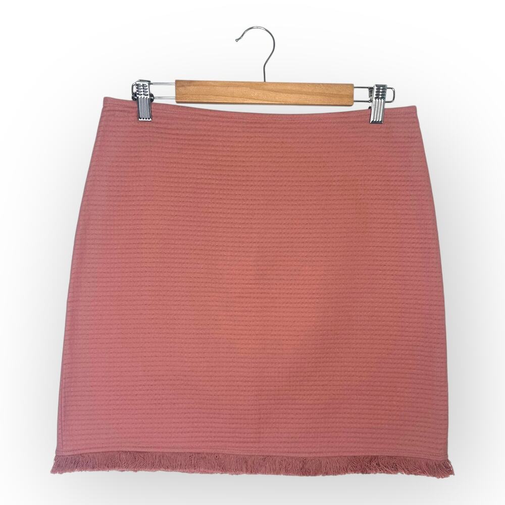 The Limited NWT Quilted Fray Hem Mini Skirt Size 6 Mauve Pink Cotton Blend